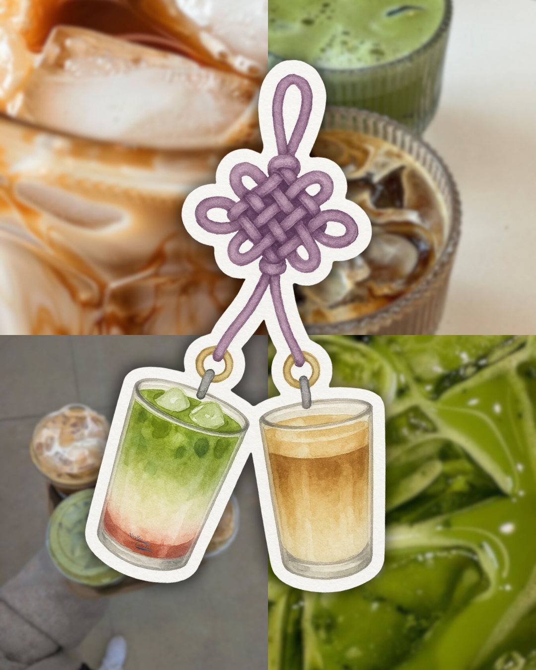 Good Luck Knot Drink Charm - Sticker