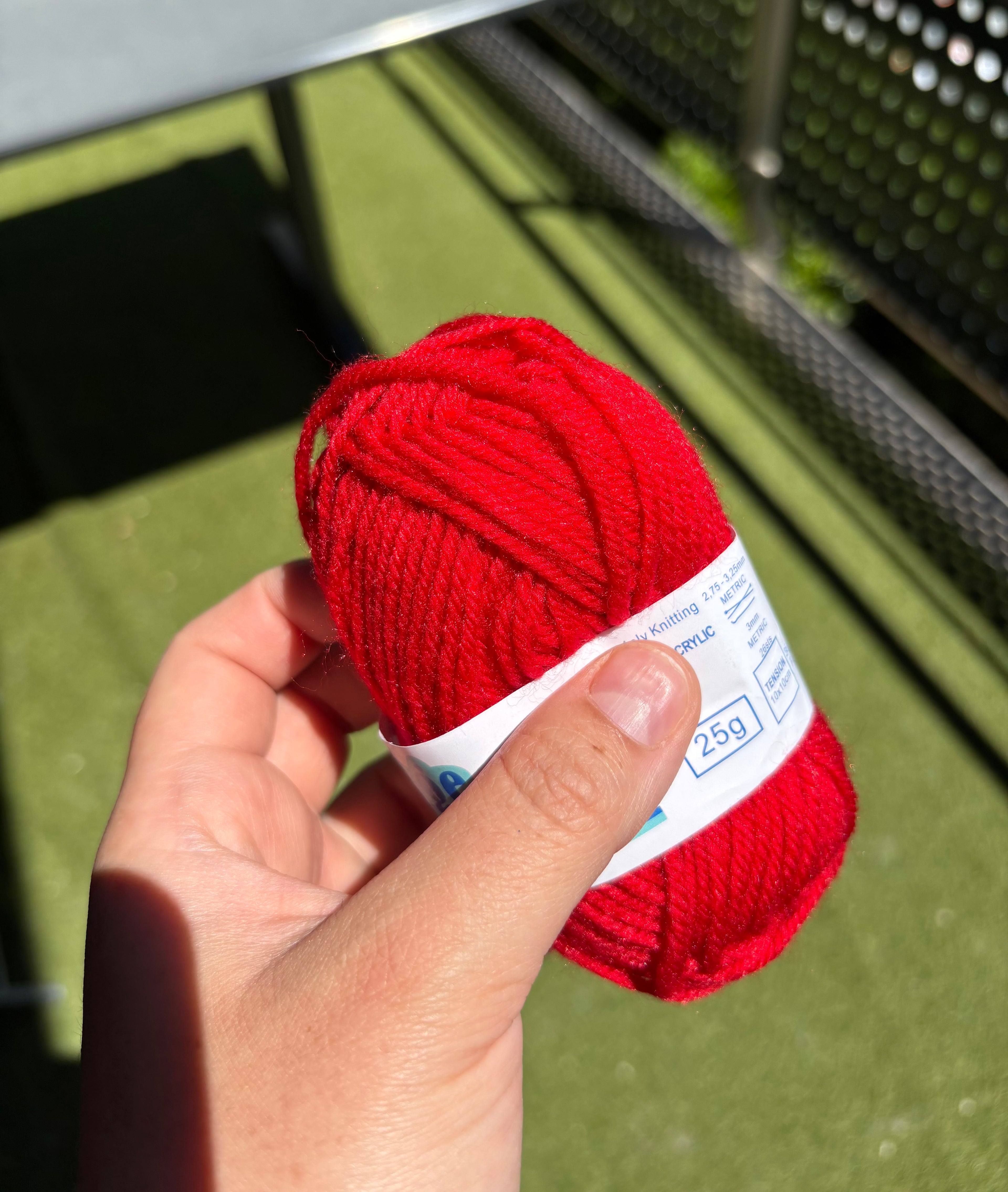Red Yarn – 25g Skein (100% Acrylic)