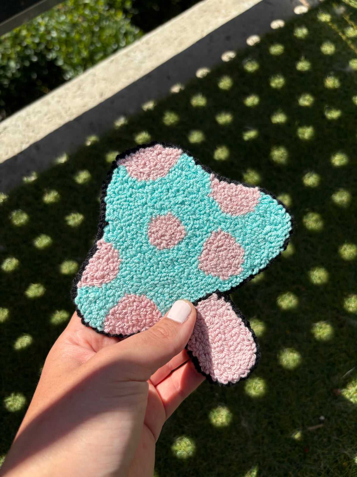 Punch Needle Mushroom Rug