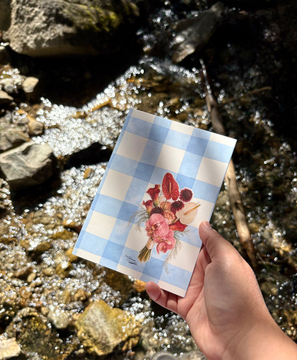 Checkered Bouquet - Postcard