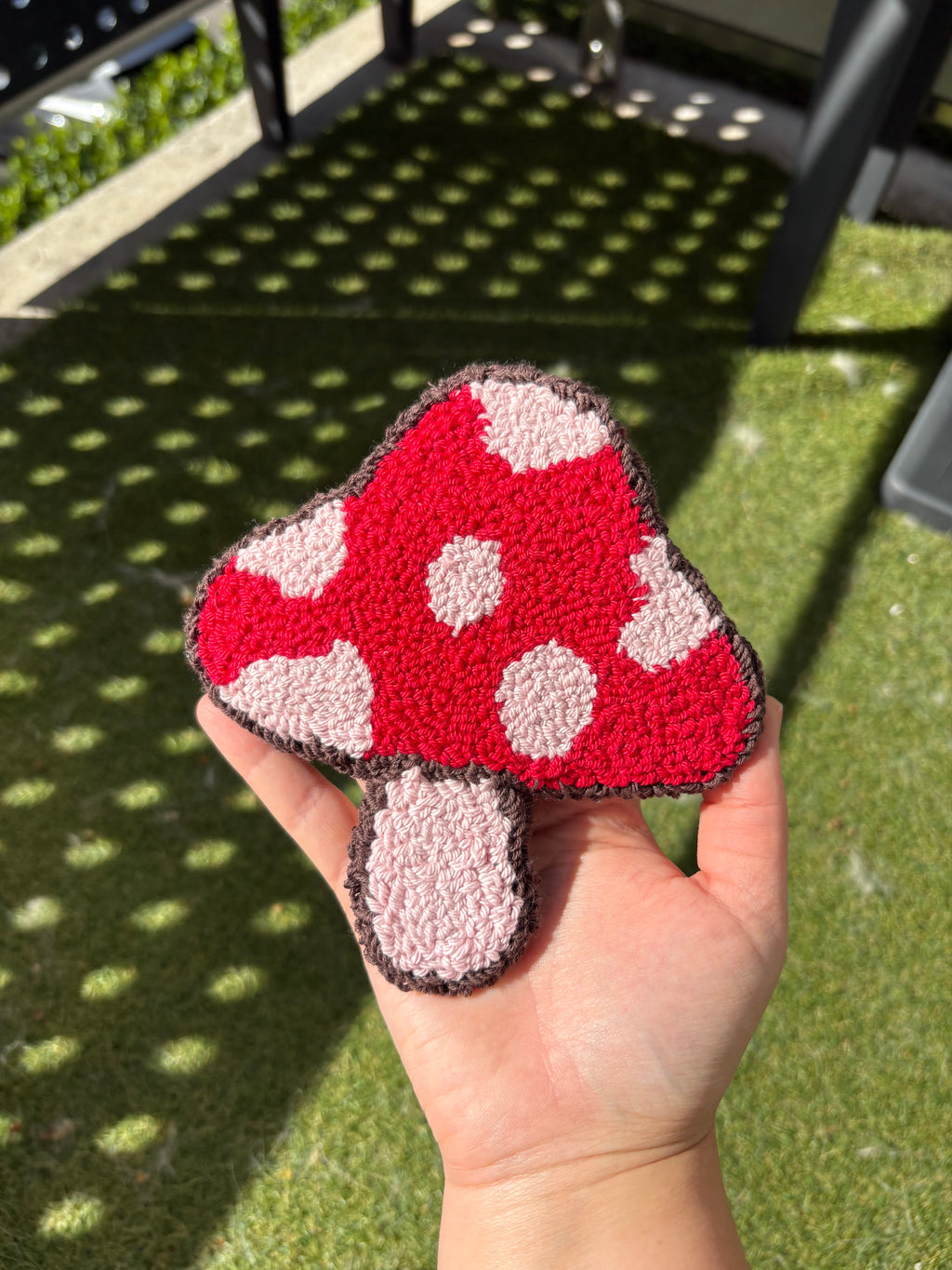 Punch Needle Mushroom Rug