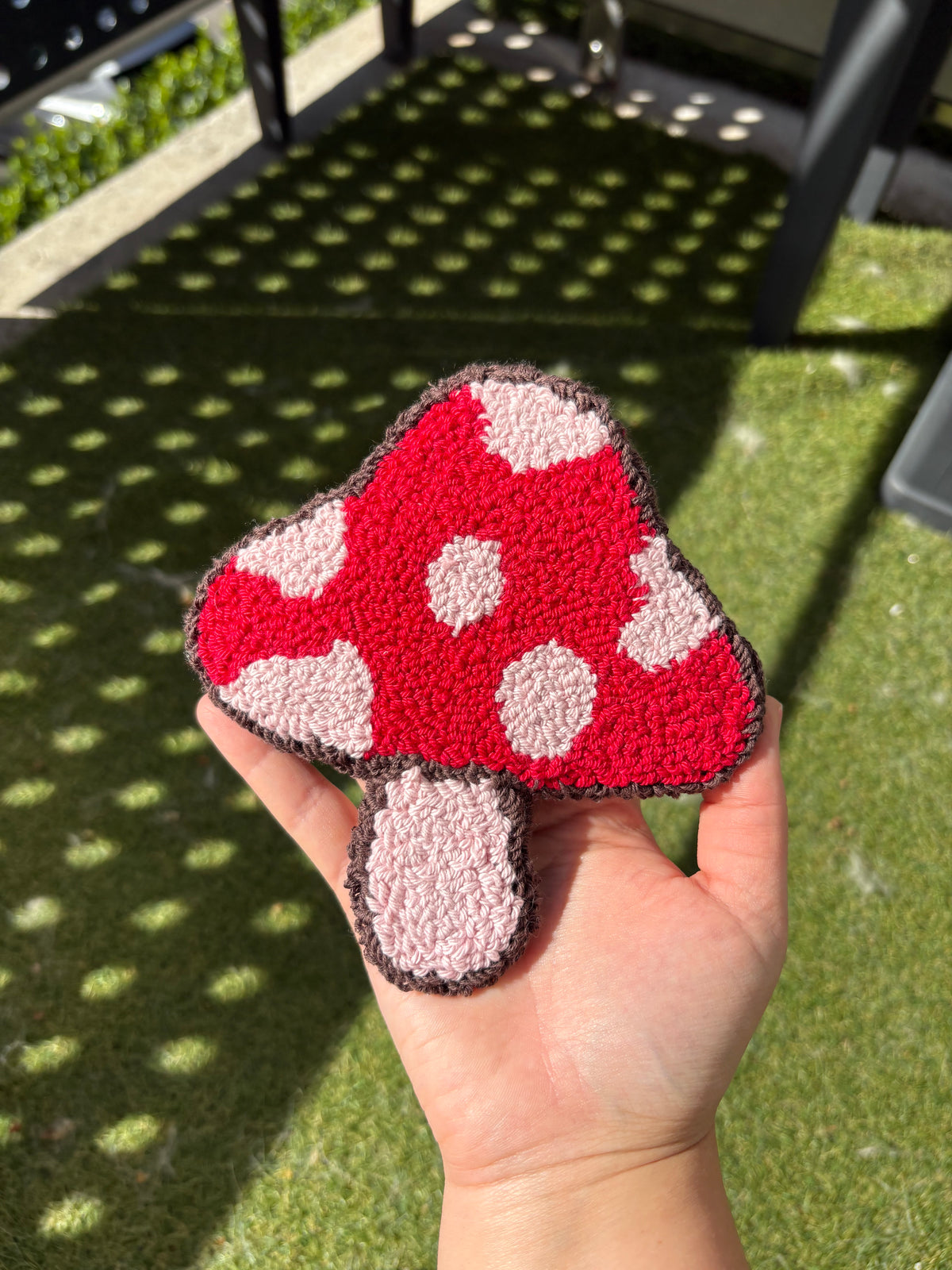 Punch Needle Mushroom Rug