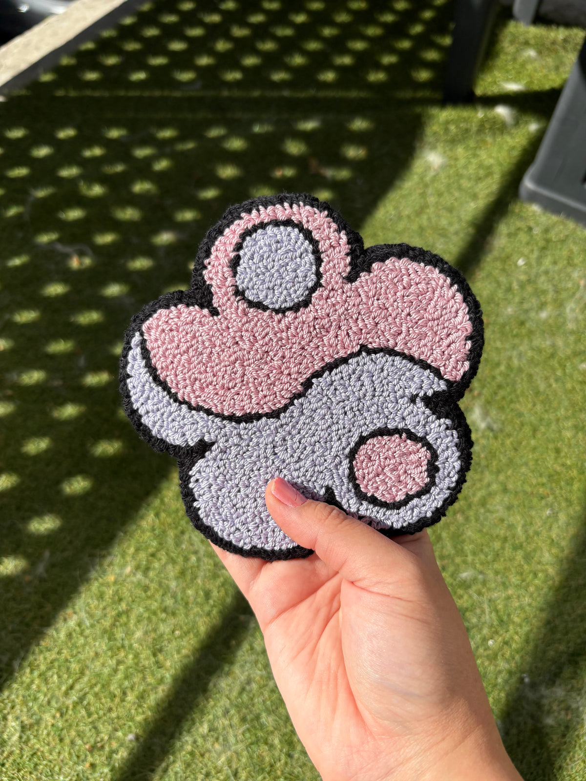 Punch Needle Yin Yang Flower Rug